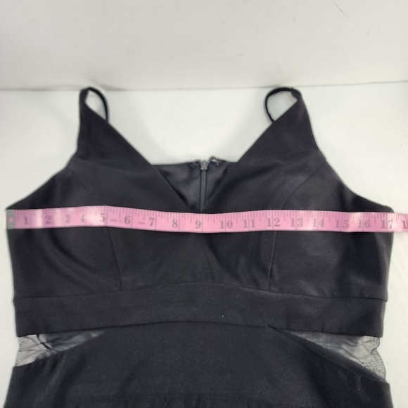 Xscape Sleeveless Mesh Cutout Maxi Dress Evening Gown  Black 12 - Picture 8 of 11